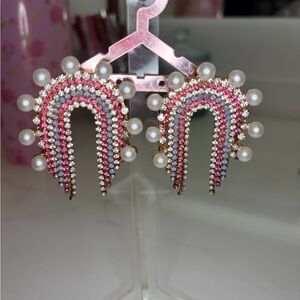 Feed Me Gems/HairCandy By Han pink, purple, and Pearl Earrings